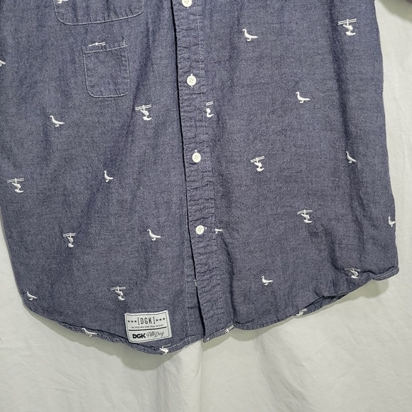 DGK Men's Medium Embroidered Seagulls Button Up Shirt eclectic grandpa - Picture 4 of 16